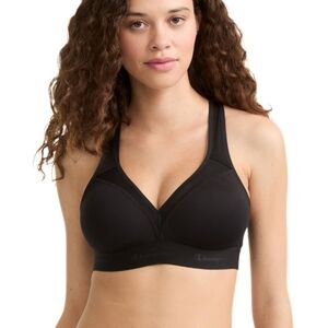 NWT Champion The Curvy Sports Bra Black Racerback Gym Workout Athletic - Size S